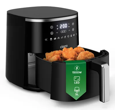 Airfryer 5L, 1500W, RapidAir-Technologie, Touchdisplay, 8 Programme, Schwarz