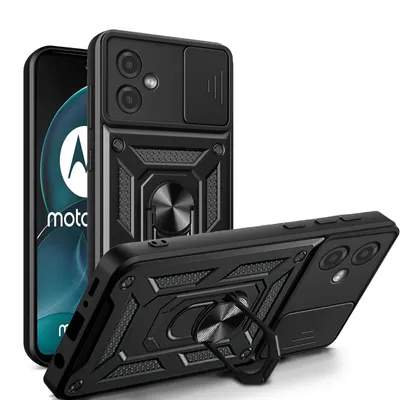 Produktbild von Outdoor Panzer Hülle Motorola Moto G14 Handyhülle mit Kameraschutz Ringhalter Schwarz