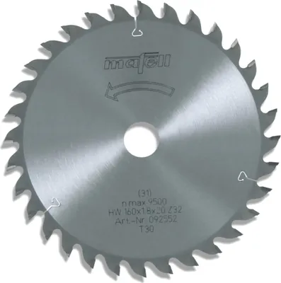 Produktbild von mafell Sägeblatt-HM 160 x 1,2/1,8 x 20 mm, Z 32, WZ, für Feinschnitte in Holz - 092552
