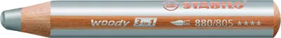 Produktbild von STABILO Multitalentstift woody 3 in 1 rund silber