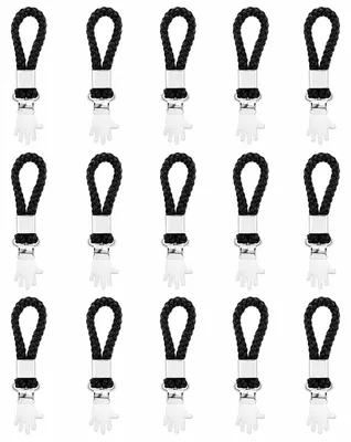 Produktbild von Handtuchclips schwarz, 15 Stück, mit Schlaufen, für Küche und Bad