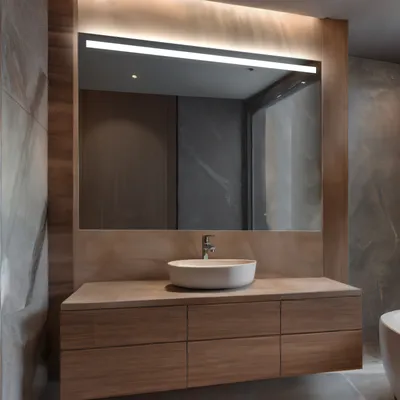 Produktbild von Badspiegel mit Beleuchtung 100x90 cm Everly - Horizontal Rechteckiger Spiegel mit LED Beleuchtung - Kaltweiß 7000K - Badezimmerspiegel Lichtspiegel