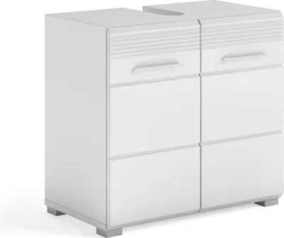 Produktbild von Waschbeckenunterschrank >Linus< in Weiß Hochglanz - 60x56x34cm (BxHxT)
