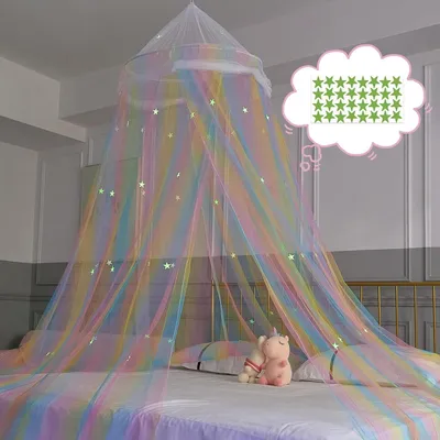 Produktbild von Baldachin Betthimmel für Kinder Prinzessin Moskitonetz Baby Baldachin Spielzimmer Kinderbetthimmel, Runde Kuppel