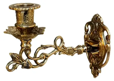 Produktbild von Wandkerzenhalter im Klavierdesign, schwenkbar, aus Messing im antiken Stil