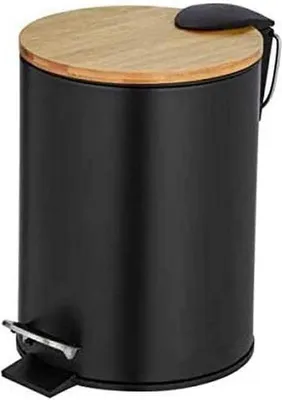 Produktbild von Famanu Tretmülleimer 12 Liter - Mattschwarz Tortona mit Easy-Close Mechanismus