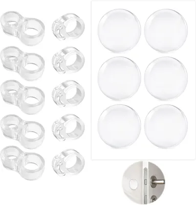 Image de Lot de 10 butoirs de porte, ensemble de 6 protections murales, polyvalents, pour fixation au mur