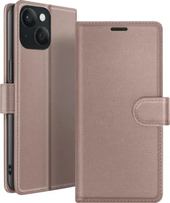 Produktbild von Zanaé, Klappetui iPhone 15 mit Magnetverschluss & Kartenfächern, Taupe