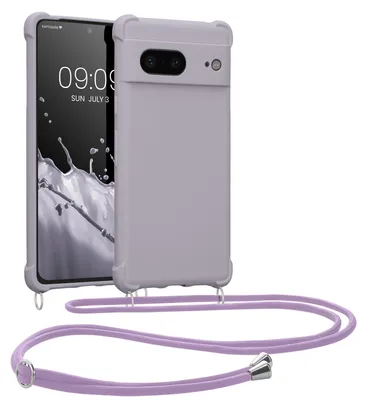 Produktbild von kwmobile Necklace Case kompatibel mit Google Pixel 7 Hülle - Cover mit Kordel zum Umhängen - Silikon Schutzhülle Purple Cloud