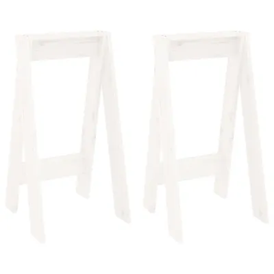Produktbild von Hocker 2 Stk. Weiß 40x40x75 cm Massivholz Kiefer