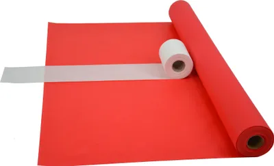 Produktbild von Sensalux Kombi-Set 1 Tischdeckenrolle 1m x 25m rot + Tischläufer 15cm weiß