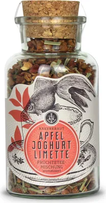 Produktbild von Apfel-Joghurt-Limette Früchtetee, 100g im Korkenglas