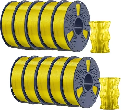 Produktbild von 3D-Drucker-Filament, hohe Zähigkeit, geringe Fädenbildung, PETG Klar gelb