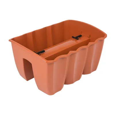 Produktbild von 8x Blumenkasten 40cm Hängetopf Blumentopf Balkontopf Geländertopf DCRO Terrakotta