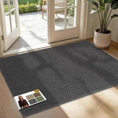Obrázok produktu pre Protisklzová podložka pod nohy, umývateľná, zachytávajúca nečistoty, 90x150 cm, tmavosivá