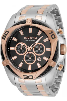 Obrázok produktu pre Invicta Bolt 34129 Pánske Hodinky - Quartz Hnutie - Nerezová Oceľ s Čiernym Ciferníkom - 50 mm