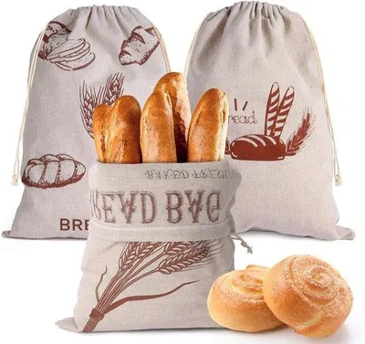 Produktbild von Famanu Brottasche 40 x 30 cm - Natürliches Leinen, Wiederverwendbare Aufbewahrungstasche