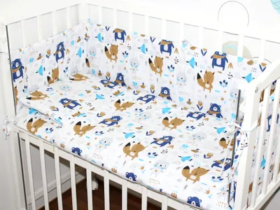 Produktbild von Baby Bettwäsche für Beistellbett 40x90cm Set mit Nestchen Spannbettlaken 6 teilig - D10