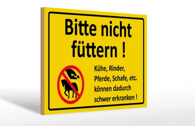 Produktbild von Holzschild Warnschild 30x20cm Bitte nicht füttern