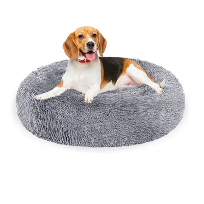 Produktbild von Yakimz Hundebett Schlafplatz Katzenbett Katze Plüsch Hundekissen Kuschelbett hellgrau 100cm