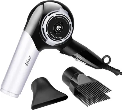 Obrázek produktu pro Fén Zilan ZLN2946 s difuzérem, moderní design, 1800 W, 3 úrovně, chladný proud, šedá/černá