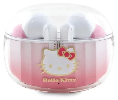 Zdjęcie produktu dla Słuchawki Hello Kitty TWS Bluetooth różowe z stacją