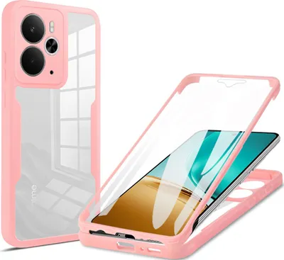 Produktbild von Schutzhülle für Realme 14, Eingebautem Displayschutz 360 Grad Komplettschutz Handyhülle Pink