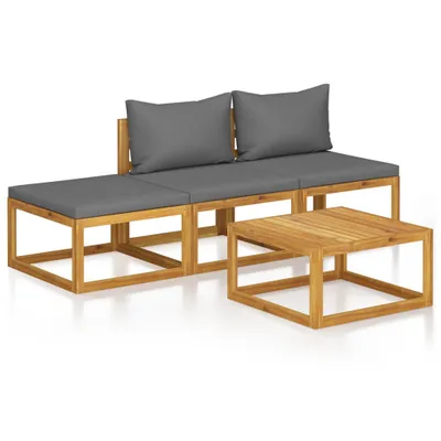 Produktbild von vidaXL 4-tlg. Garten-Lounge-Set mit Auflagen Massivholz Akazie