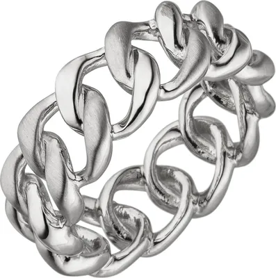 Produktbild von Weitpanzer-Ring Damenring aus 925 Silber teilmattiert 8,2mm breit Fingerring Innenumfang 60mm  Ø19.1mm