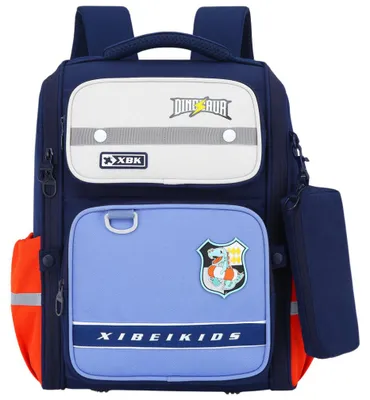 Image de Sac à dos scolaire avec bretelle dinosaure Bleu marine 22L