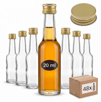 Obrázok produktu pre Sada Gouvedo pozostávajúca z 48 malých sklenených fliaš s objemom 20 ml a zlatými uzávermi