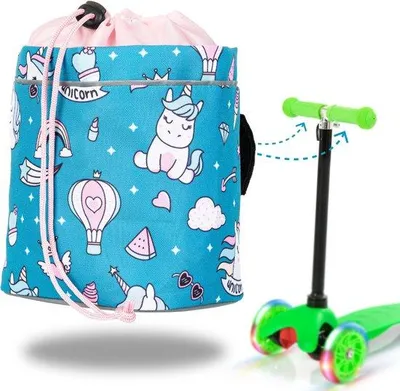 Produktbild von Einhorn-Tasche für Kinderfahrrad, blau-türkis, universal