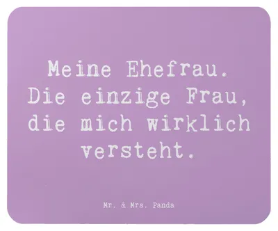 Produktbild von Mr. & Mrs. Panda Mauspad Spruch Ehefrau Verständnis - Lavendeltraum - Geschenk, mausteppich, Mouse Pad, Familie, Geburtstage, Ehe, Mousepad, pc, computer, für