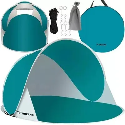 Zdjęcie produktu dla Namiot Plażowy Samorozkładający UV Niebiesko-Szary 190x120x86cm Trizand 23856
