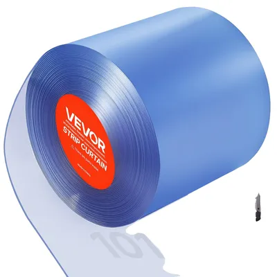 Obrázok produktu pre VEVOR PVC pásová clona, dĺžka 30,8 m x šírka 0,3 m, lamelová clona, na meter, -55,6 °C až 30 °C Závesné pásy na dvere supermarketov, garáží a skladov, priehľadné