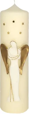 Produktbild von Geschenkkerze "3-D-Engelkerze" weiß/silber 220 x Ø 70 mm