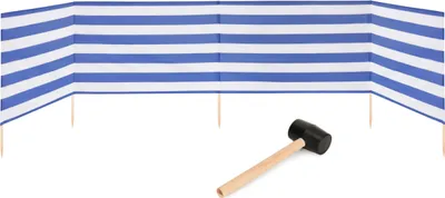 Produktbild von Garronda Strand Windschutz Sichtschutz 5m lang plus Gummihammer GAEX001 (Streifen, 5 m)