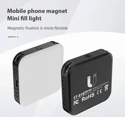 Produktbild von Magnetisches LED-Videolicht im Taschenformat, Fuelllicht fuer Fotografie, 2500 K šC 9000 K, dimmbares Videokonferenzlicht fuer Computer, Tablet, Mobiltelefon, DSLR-Kamera, eingebauter Akku mit Clip und Blitzschuhadapter