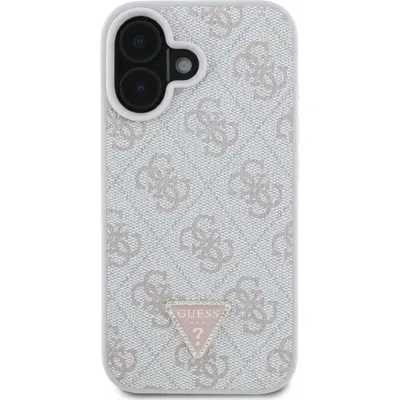 Produktbild von Guess, Hülle für Apple iPhone 16 Edition 4G Strass Dreieck Metall, Weiß / Rosegold
