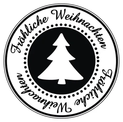 Produktbild von Rayher Stempel Fröhliche Weihnachten Tannenbaum 3cm
