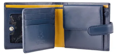 Zdjęcie produktu dla Visconti portfel męski skóra naturalna RFID niebieski 9,5x11 cm