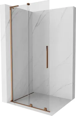 Produktbild von Mexen Velar L Verschiebbare Duschwand Walk-in 120 x 200 cm, transparent 8 mm, Roségold - 871-120-003-03-60
