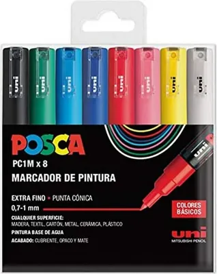 Productafbeelding van Set van 8 POSCA PC-1M markeerstiften, multicolor