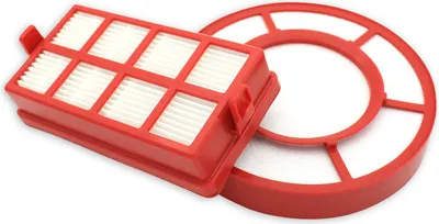 Two vacuum cleaner filters against a white background.