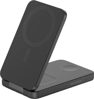 Image de Decoded, batterie externe magnétique 3 en 1 8000 mAh USB-C PD 20 W avec support, noir