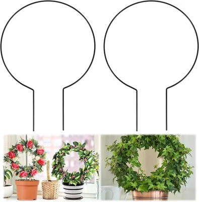 Imagen del producto de Soporte metálico redondo para plantas trepadoras, 20 x 28 cm, juego de 2 unidades
