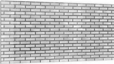Produktbild von DEQORI Küchenrückwand Glas 100x50 cm 'Weißes Ziegelwerk' Spritzschutz Bad Rückwand Küche