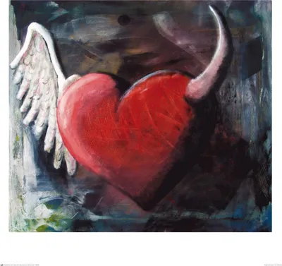 Obrázek produktu pro Srdce Art Print Picture - Temná strana, Jon Mellenthin (100 x 100 cm)