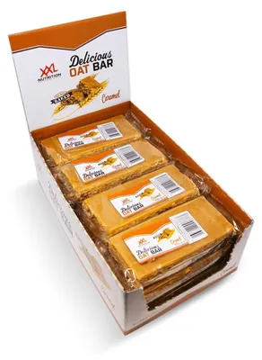 Produktbild von Haferriegel Energieriegel | XXL Nutrition Delicious Oat Bar Karamell 1200 g | 100g Riegel mit 50g komplexen Kohlenhydraten