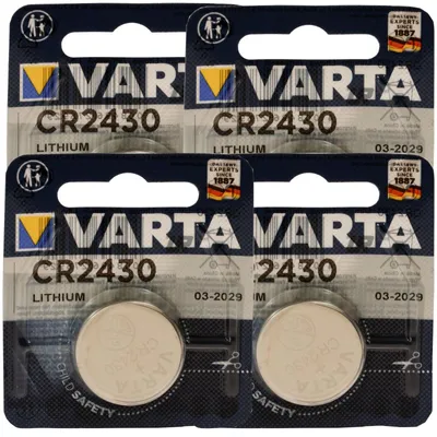 Produktbild von 4x Lithium Knopfzelle Batterie Varta Electronic CR2430 3V 1er Blister